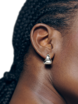 Monica Vinader Tapered Small Hoop Earrings - view 2, Silver
