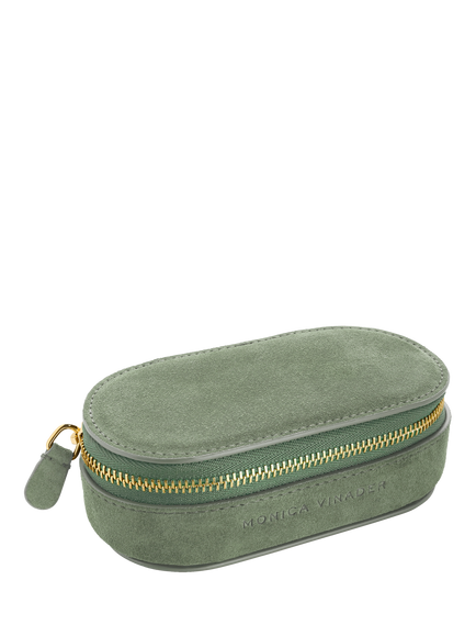 Monica Vinader Mini Suede Jewellery Box, Green