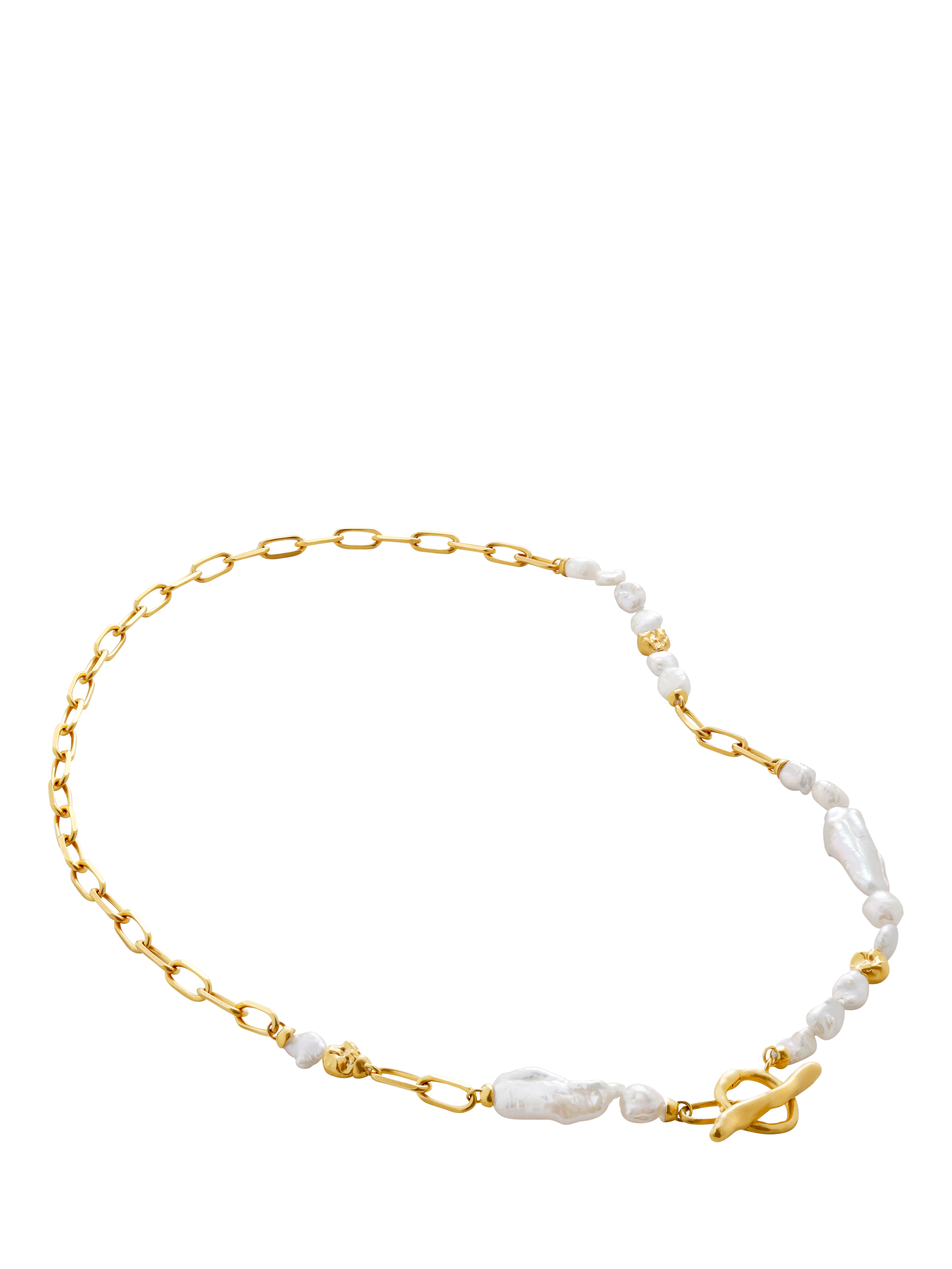 Product image 1 of 1, which shows Monica Vinader x Amy Powney Keshi Pearl Necklace, Gold
