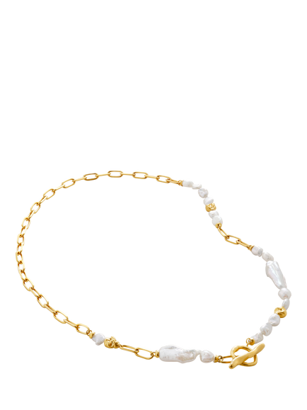 Monica Vinader x Amy Powney Keshi Pearl Necklace, Gold, Gold