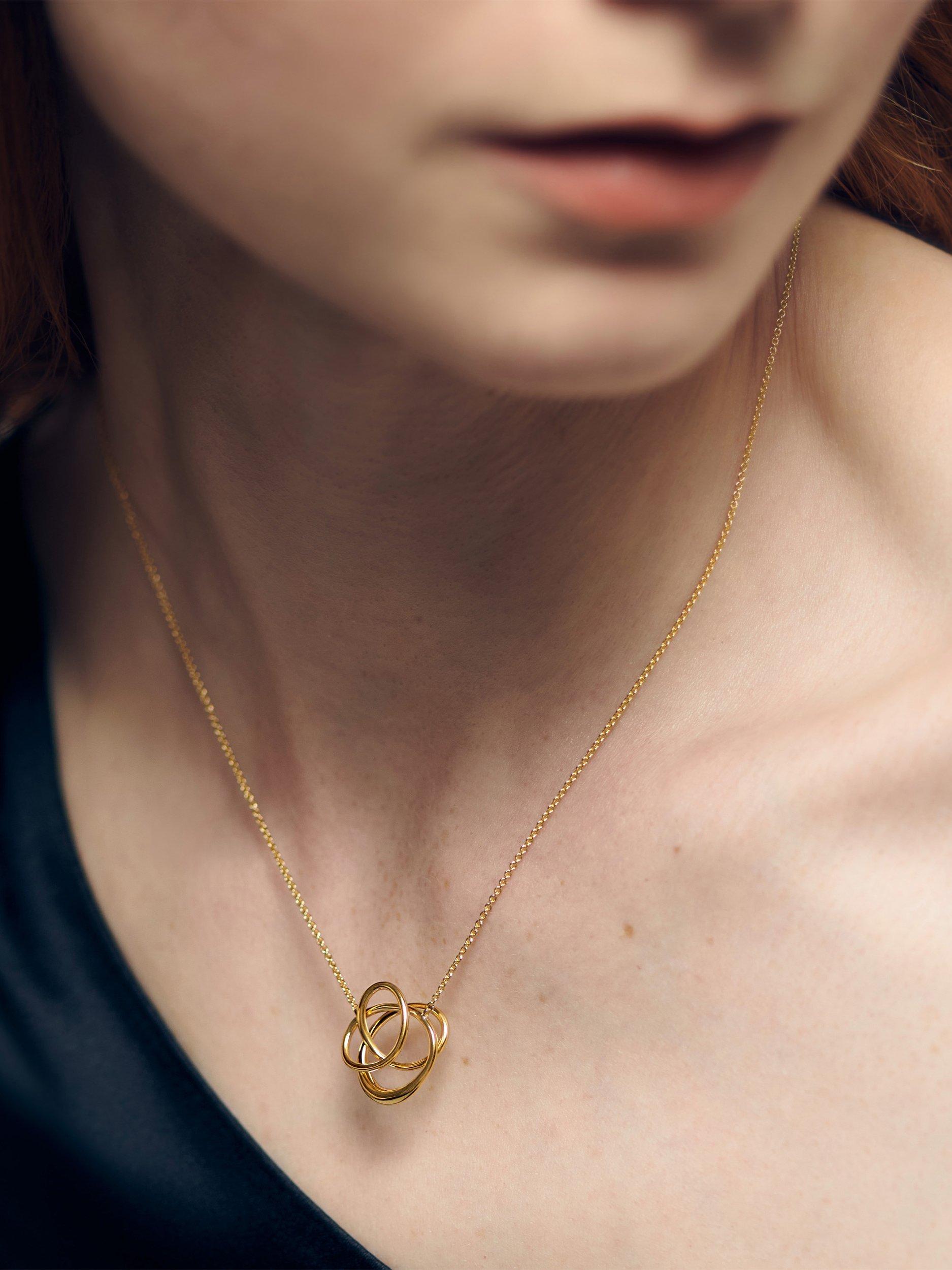 Product image 2 of 2, which shows Monica Vinader Nura Wrap Pendant Necklace, Gold