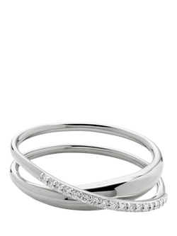 Monica Vinader Diamond Nura Wrap Ring, Silver, Silver