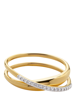 Monica Vinader Diamond Nura Wrap Ring, Gold, Gold
