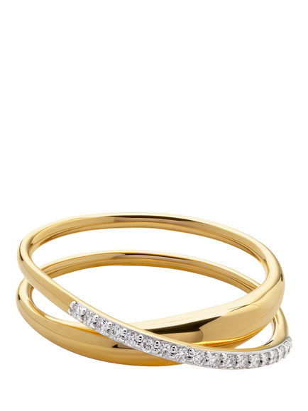 Monica Vinader Diamond Nura Wrap Ring, Gold, Gold
