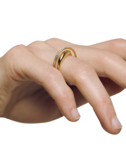 Monica Vinader Diamond Nura Wrap Ring, Gold - view 2, Gold