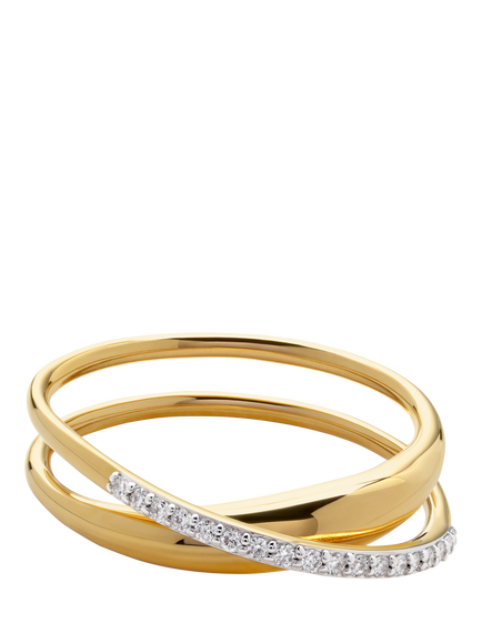 Monica Vinader Diamond Nura Wrap Ring, Gold, Gold