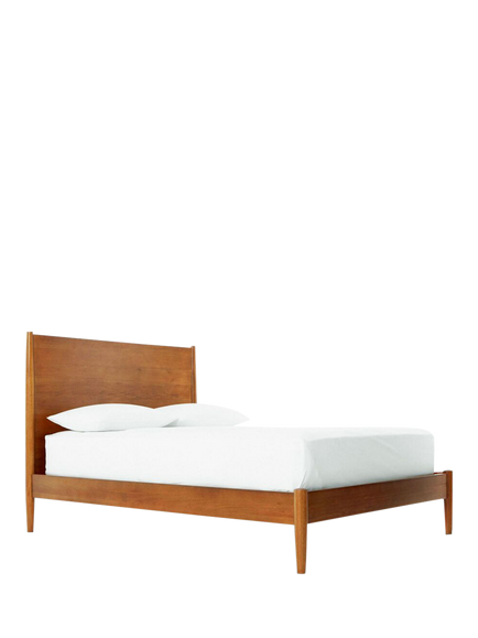 West Elm Mid-Century Wood Bed Frame, Double, Acorn, Natural Natural