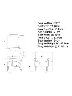 John Lewis Classic Bobbin Armchair, Light Leg - view 2, Relaxed Linen Putty