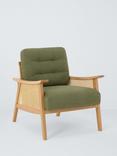John Lewis Gondola Club Chair, Light Leg, Relaxed Linen Olive Green