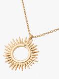 AllSaints Celestial Sunburst Pendant Necklace, Gold