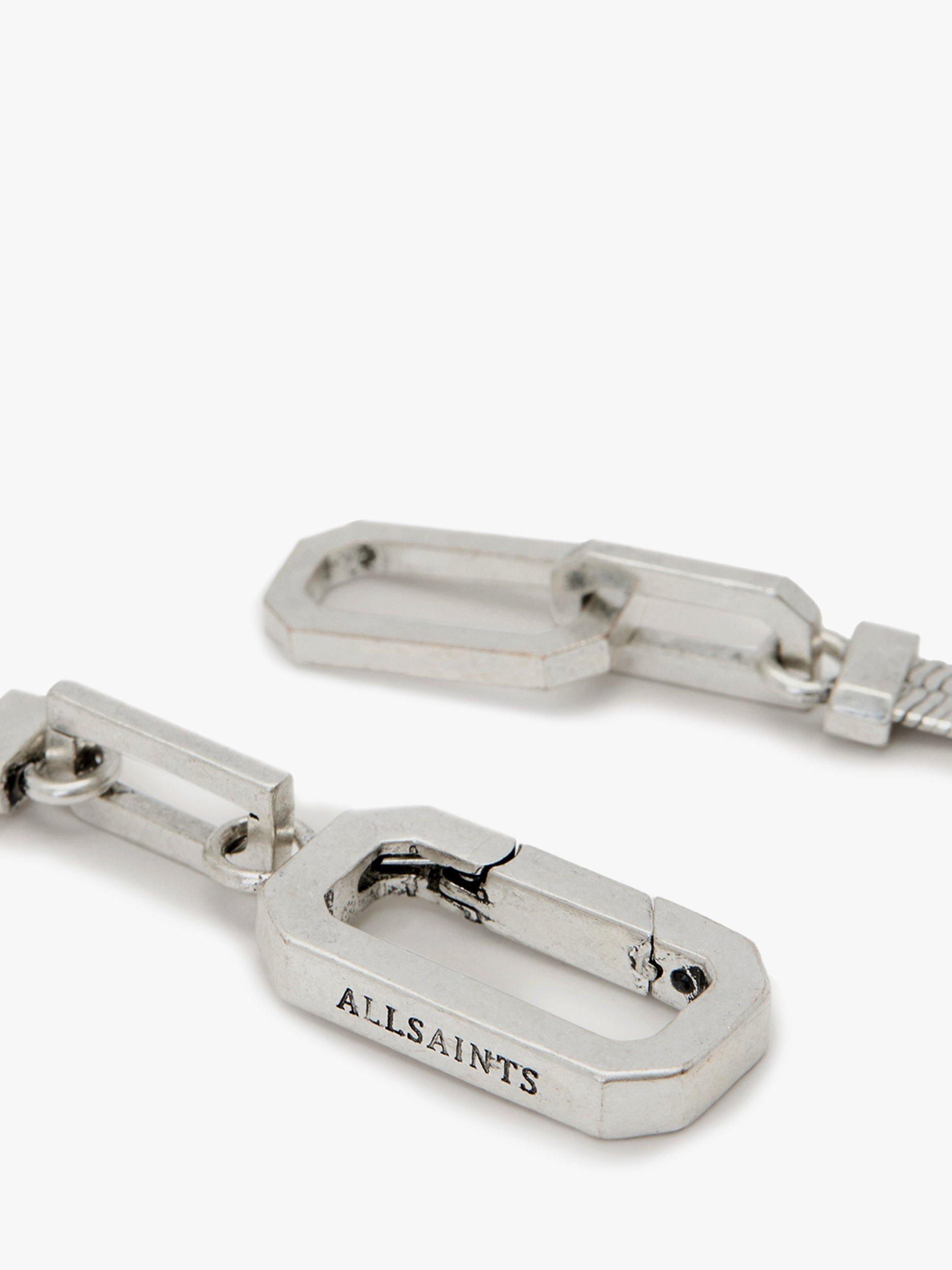Product image 4 of 5, which shows AllSaints Flat Snake Chain Collar Necklace, Silver