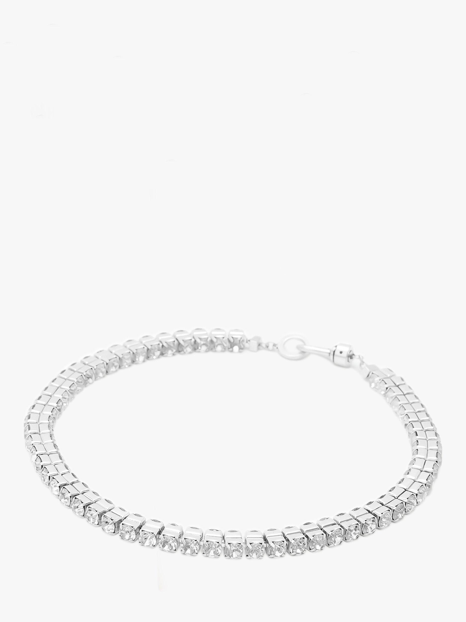Product image 2 of 4, which shows AllSaints Crystal Collar Necklace, Silver