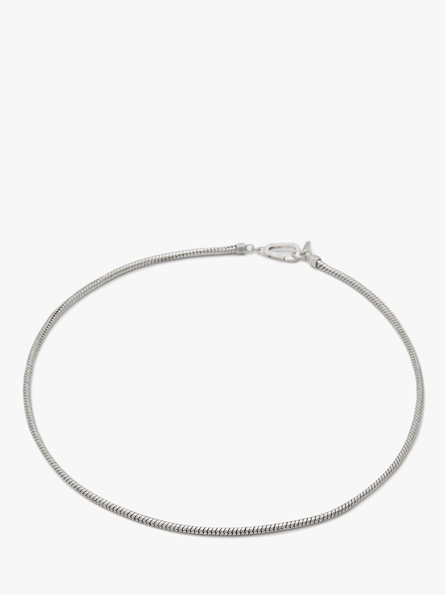 Product image 1 of 5, which shows AllSaints Unisex Collar Snake Chain Necklace, Silver