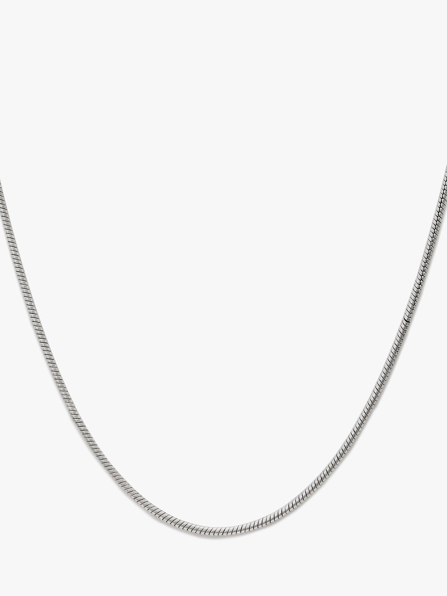 Product image 2 of 5, which shows AllSaints Unisex Collar Snake Chain Necklace, Silver