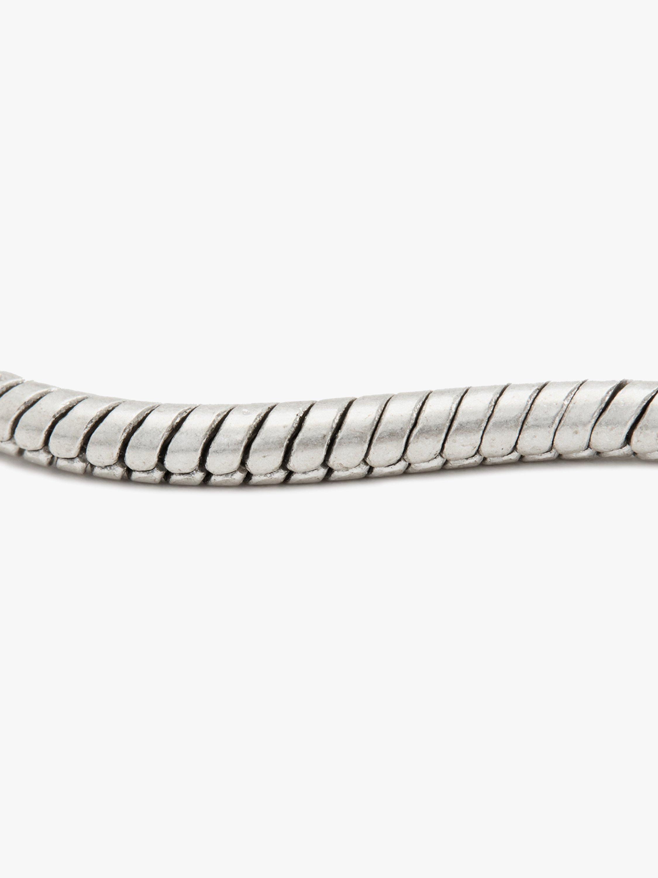Product image 3 of 5, which shows AllSaints Unisex Collar Snake Chain Necklace, Silver