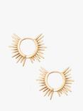 AllSaints Celestial Sunburst Hoop Earrings, Gold