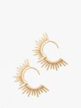 AllSaints Celestial Sunburst Hoop Earrings, Gold