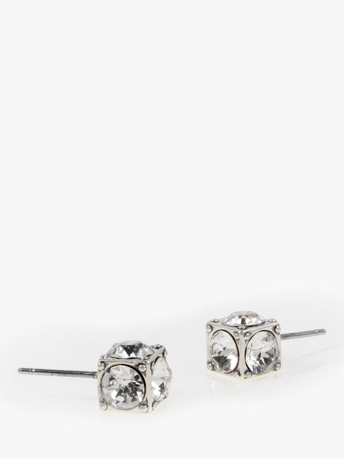 Product image 3 of 3, which shows AllSaints Crystal Stud Earrings, Silver