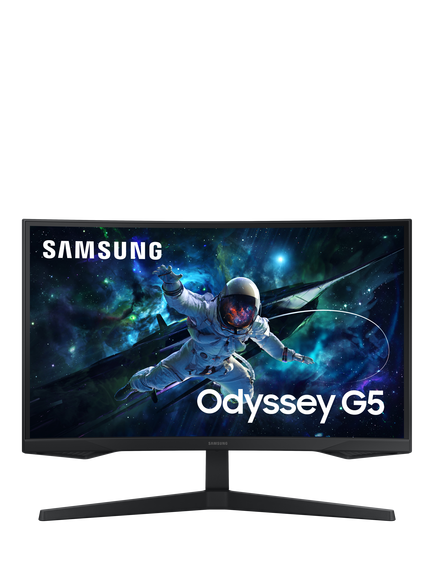 Samsung Odyssey G55C LS27CG552EUXXU QHD Curved Gaming Monitor, 27", Black, Black