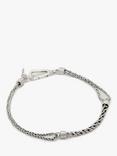 AllSaints Unisex Double Curb Chain Link Bracelet, Silver