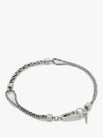 AllSaints Unisex Double Curb Chain Link Bracelet, Silver