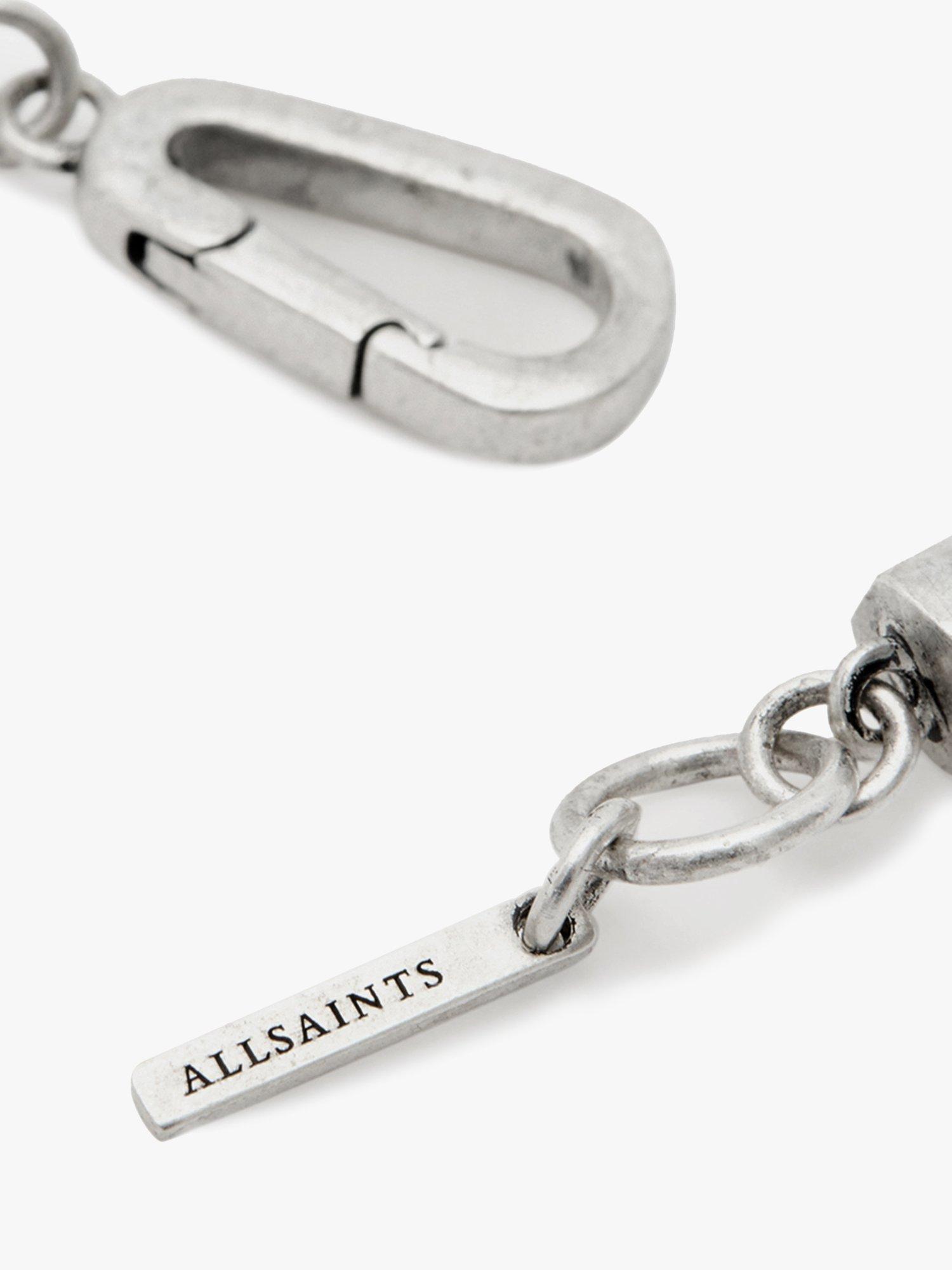 Product image 4 of 5, which shows AllSaints Unisex Double Curb Chain Link Bracelet, Silver