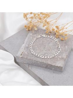 Hoxton London Men's Diamond Cut Curb Bracelet, Silver - view 2, Silver