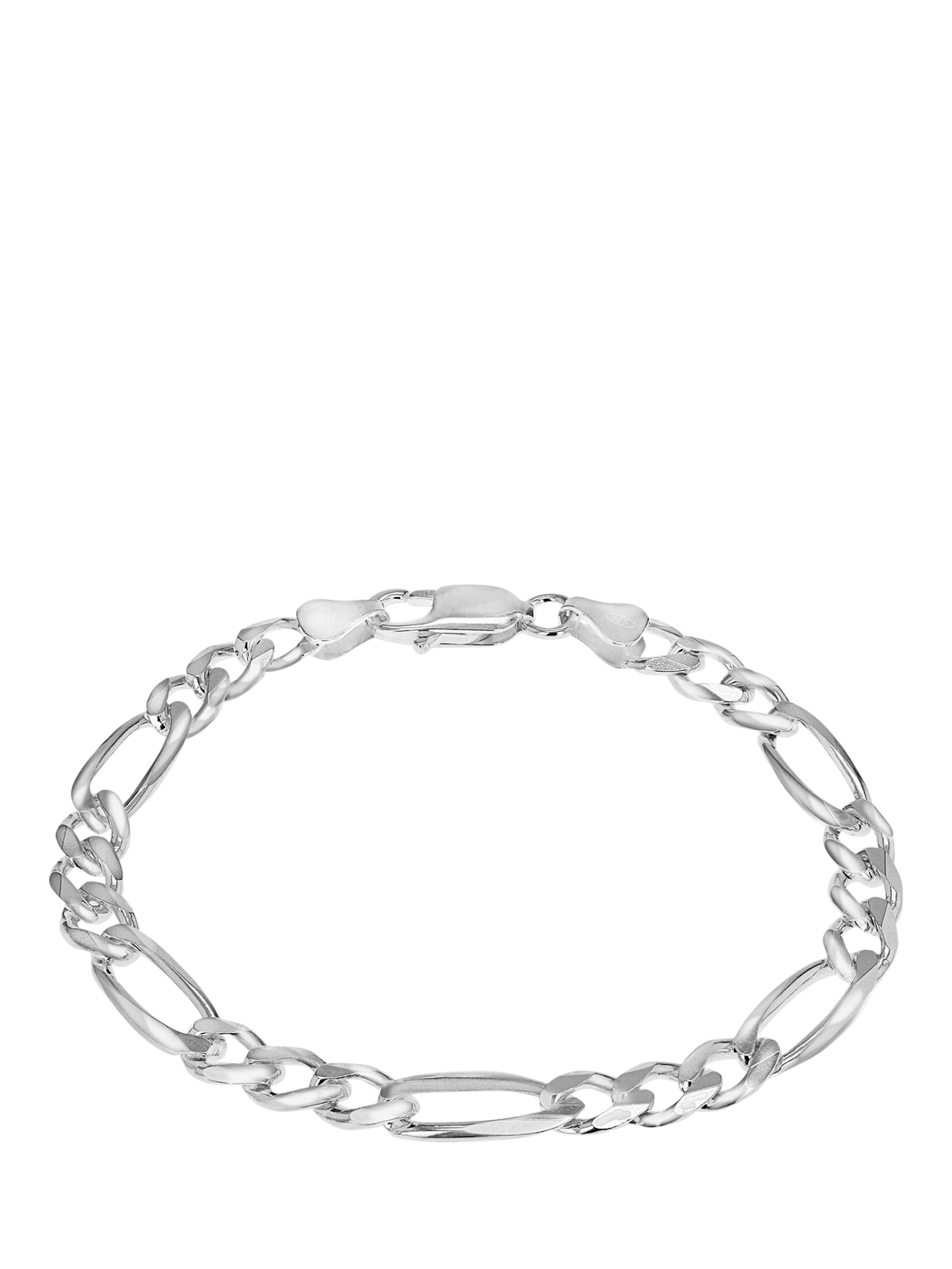 Product image 1 of 4, which shows Hoxton London Men's Diamond Cut Figaro Bracelet, Silver