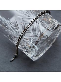 Hoxton London Men's Oxidised Grooved Box Bracelet, Silver - view 2, Silver