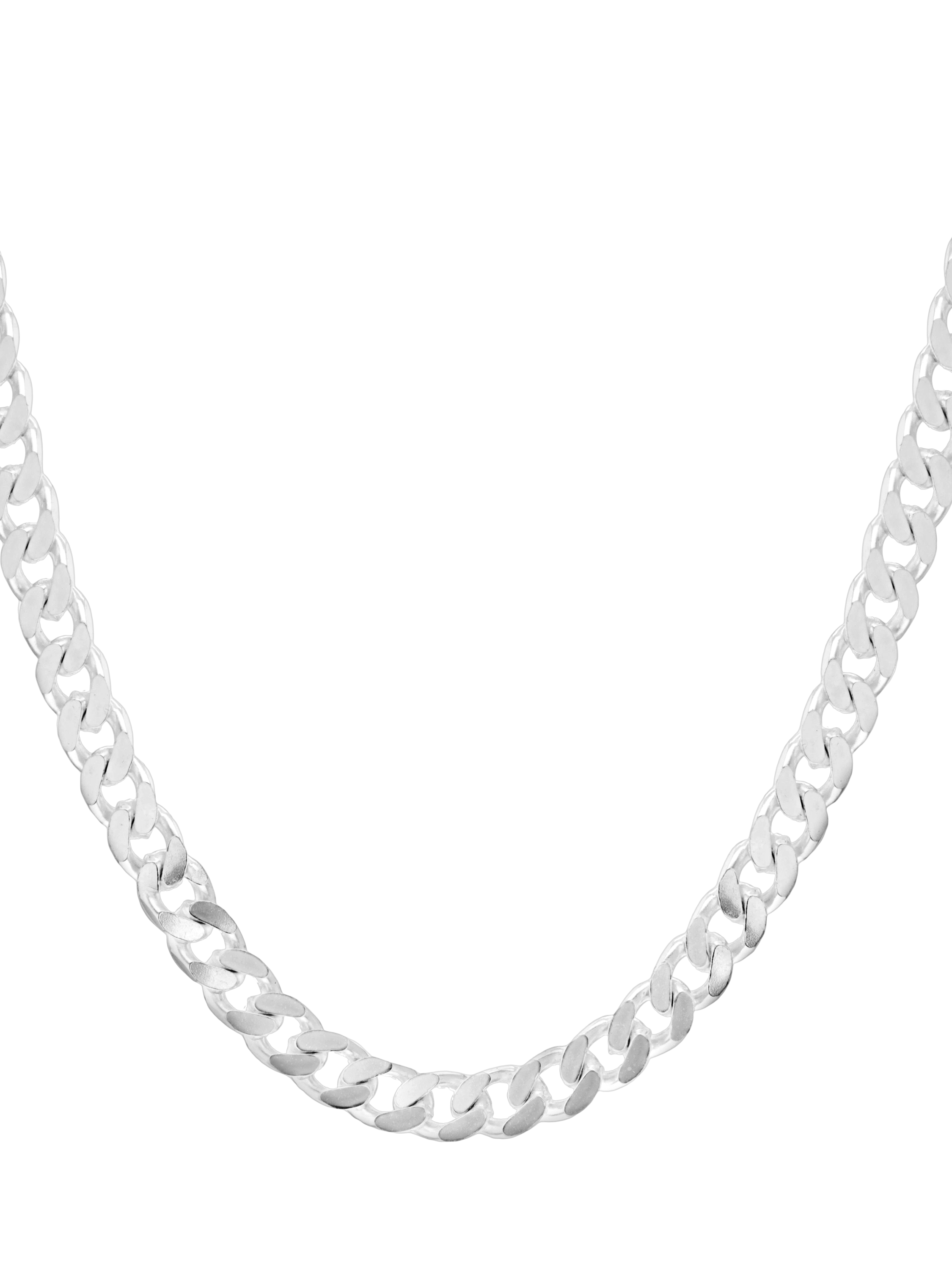 Product image 1 of 4, which shows Hoxton London Men's Square Curb Chain Necklace, Silver