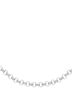 Hoxton London Men's Round Belcher Chain Necklace, Silver, Silver