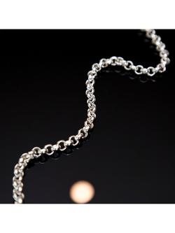 Hoxton London Men's Round Belcher Chain Necklace, Silver - view 2, Silver