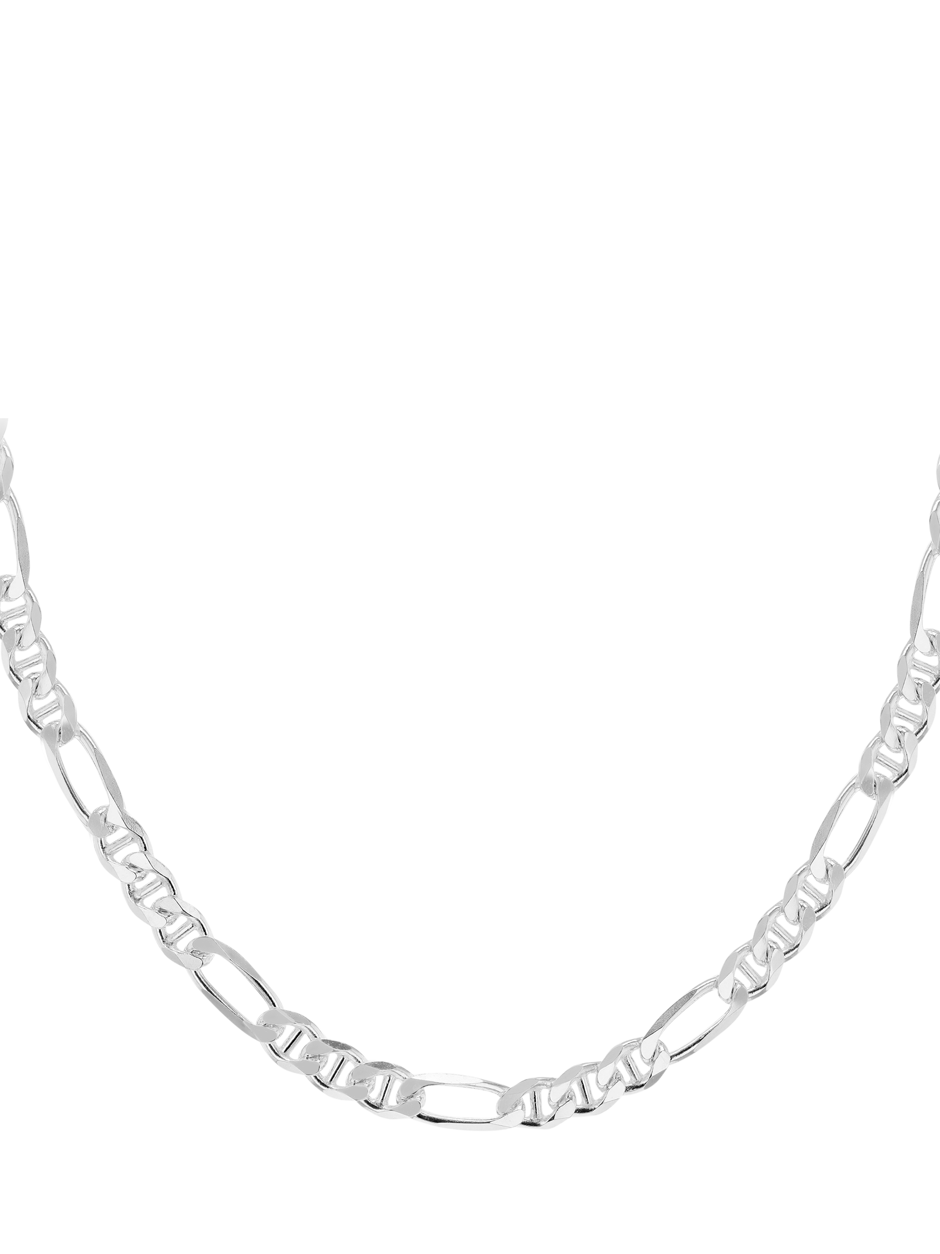 Product image 1 of 4, which shows Hoxton London Men's Figaro Rambo Chain Necklace, Silver