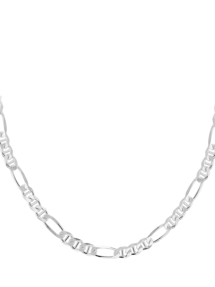 Hoxton London Men's Figaro Rambo Chain Necklace, Silver, Silver