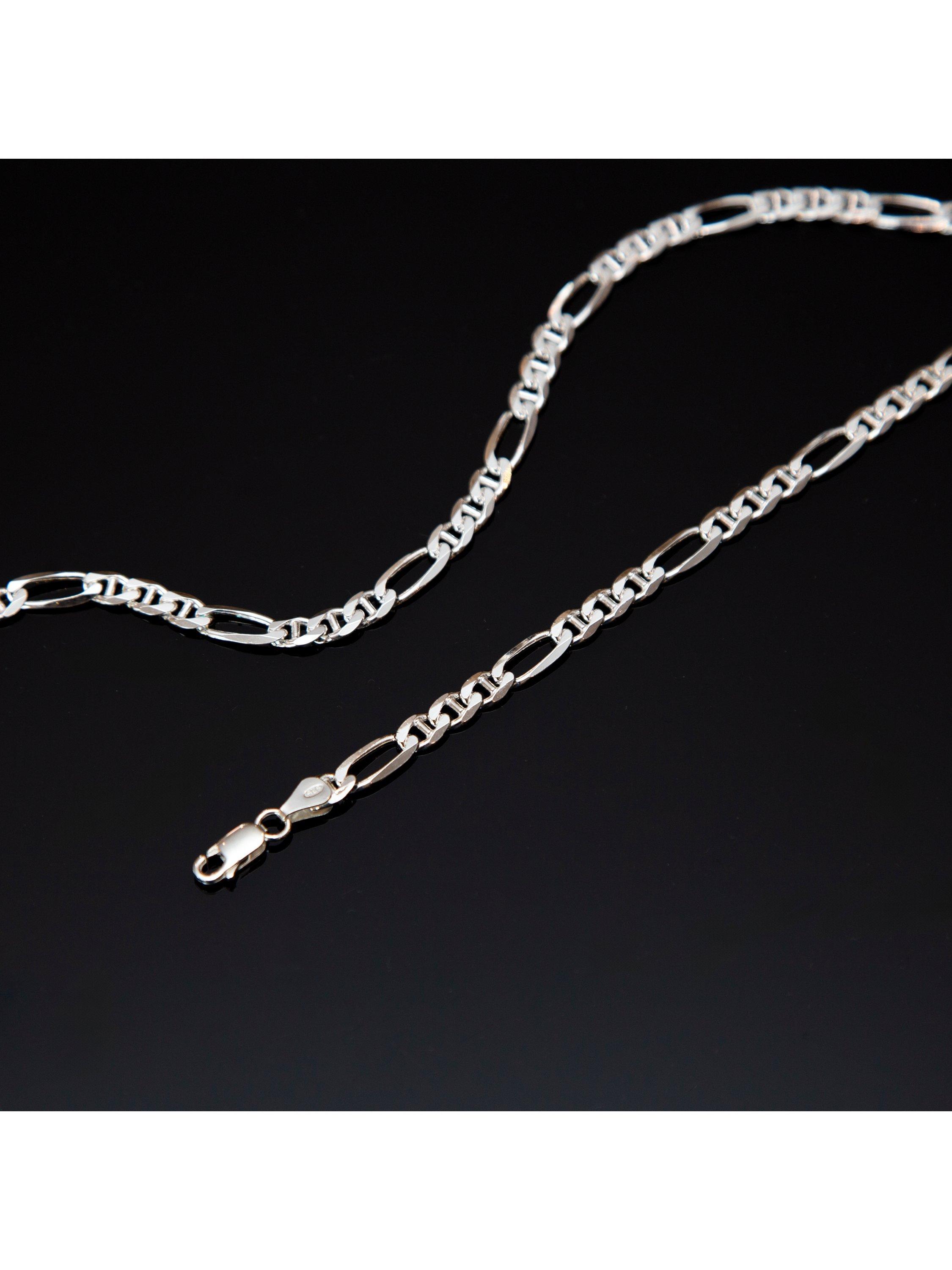 Product image 2 of 4, which shows Hoxton London Men's Figaro Rambo Chain Necklace, Silver