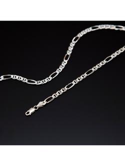 Hoxton London Men's Figaro Rambo Chain Necklace, Silver - view 2, Silver