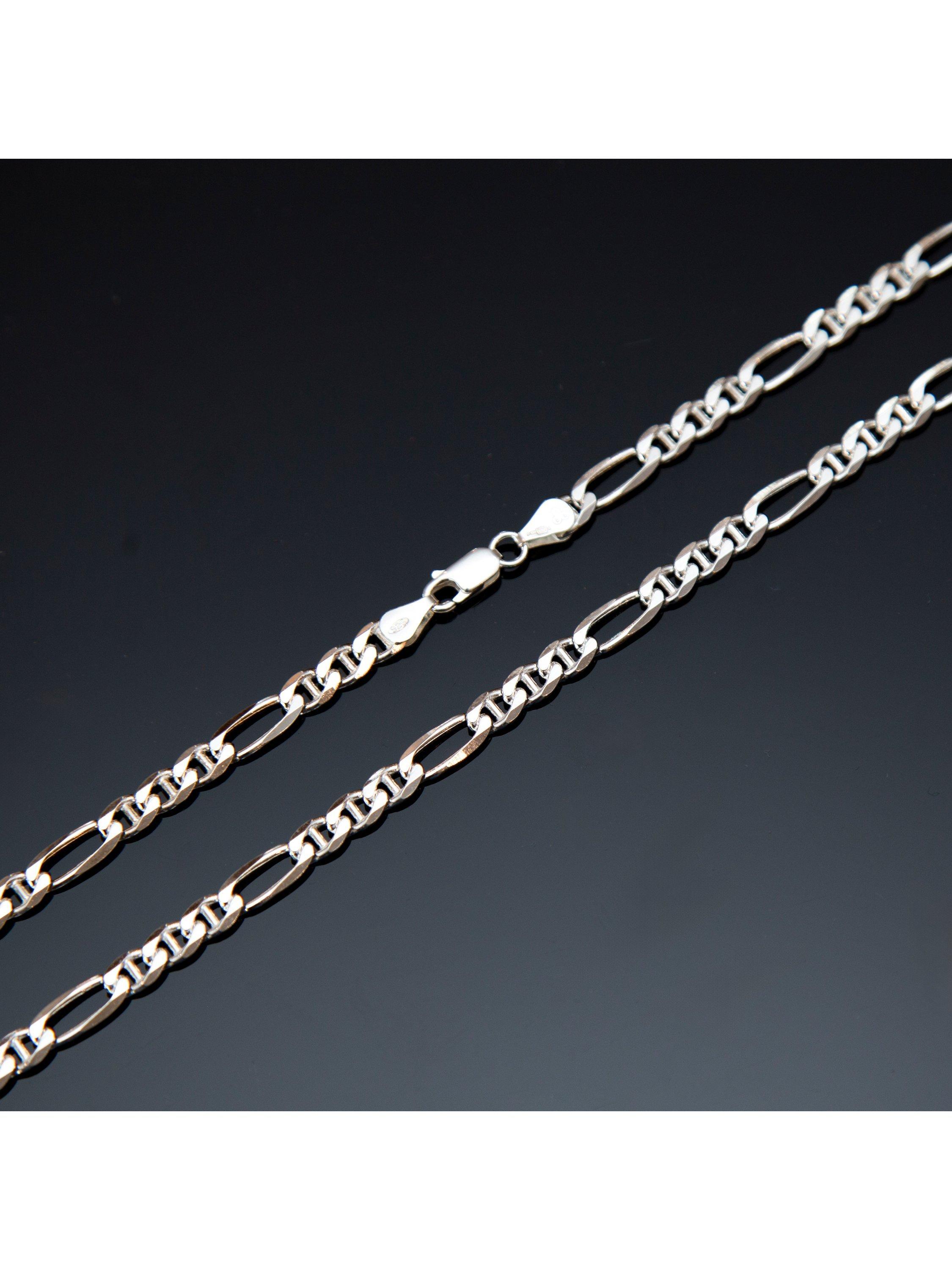 Product image 3 of 4, which shows Hoxton London Men's Figaro Rambo Chain Necklace, Silver