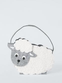John Lewis Felt Sheep Bag, White, White