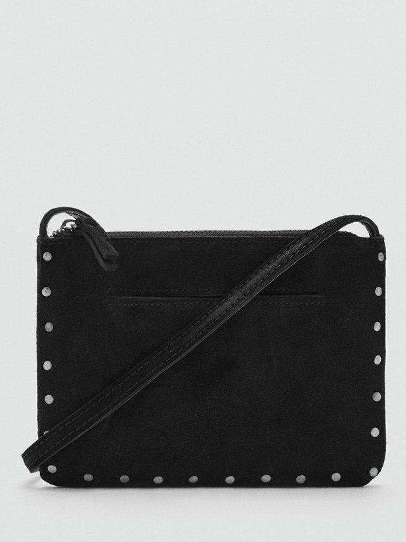 Mango Kids' Tack Stud Leather Bag, Black
