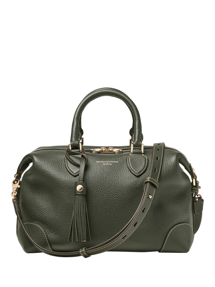 Aspinal of London Hudson Pebble Leather Midi Bag, Green