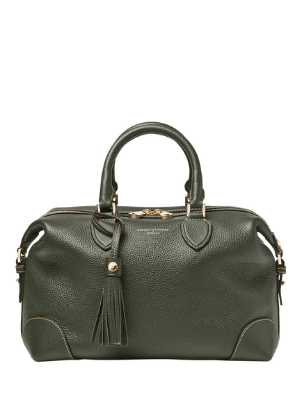 Aspinal of London Hudson Pebble Leather Midi Bag - view 2, Green