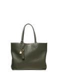 Aspinal of London Hudson Small Grain Milled Pebble Leather Oversized Tote Bag, Green