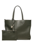 Aspinal of London Hudson Small Grain Milled Pebble Leather Oversized Tote Bag, Green