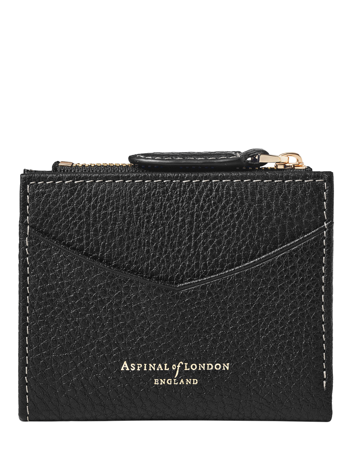 Product image 1 of 5, which shows Aspinal of London Hudson Leather Card Holder, Black
