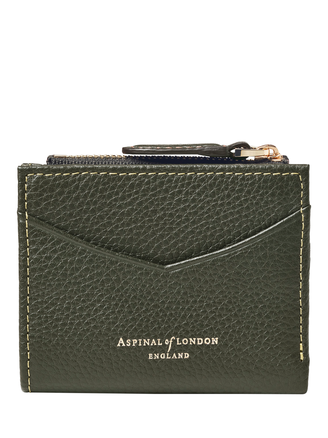 Product image 1 of 5, which shows Aspinal of London Hudson Leather Card Holder, Green
