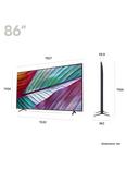 LG 86UR75006LB (2024) LED HDR 4K Ultra HD Smart TV, 86 inch with Freeview Play/Freesat HD, Dark Steel Silver
