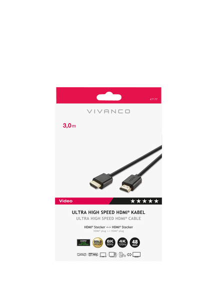 Vivanco 8K HDMI Cable, 3m - view 2, 