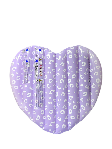 Swim Essentials Lila Leopard Heart Pool Float, 