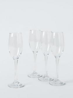John Lewis Drink Champagne Glass Flute, Set of 4, 180ml, Clear, Clear