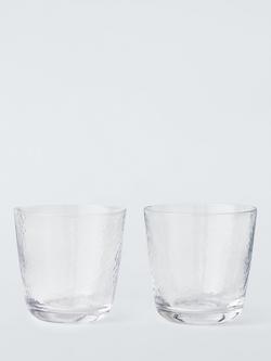 John Lewis X Deliciously Ella Hammered Glass Tumbler, Set of 2, 250ml, Clear, Grey